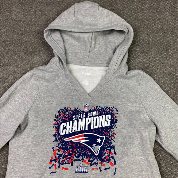 Women's New England Patriots Super Bowl LIII Champions Hoodie Sweatshirt Large - Picture 2 of 9